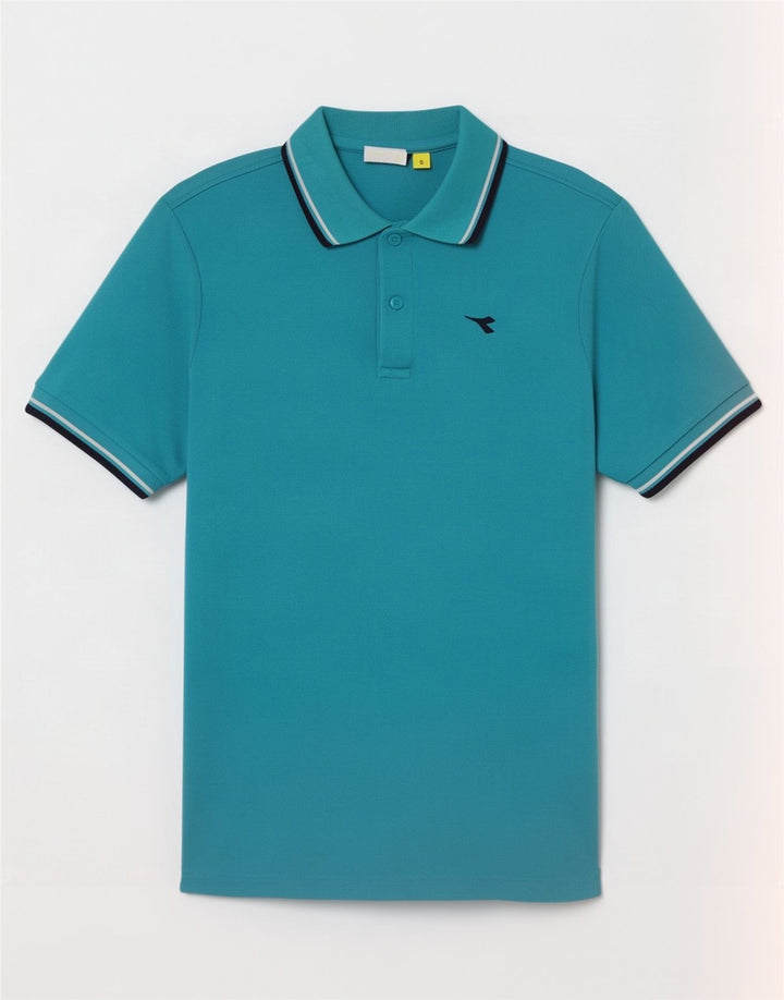 Tricou polo pentru bărbați Diadora, cu dungi turcoaz mici