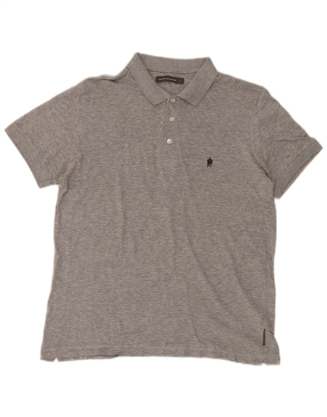 Tricou polo pentru bărbați French Connection, mare, gri, bumbac cu pete