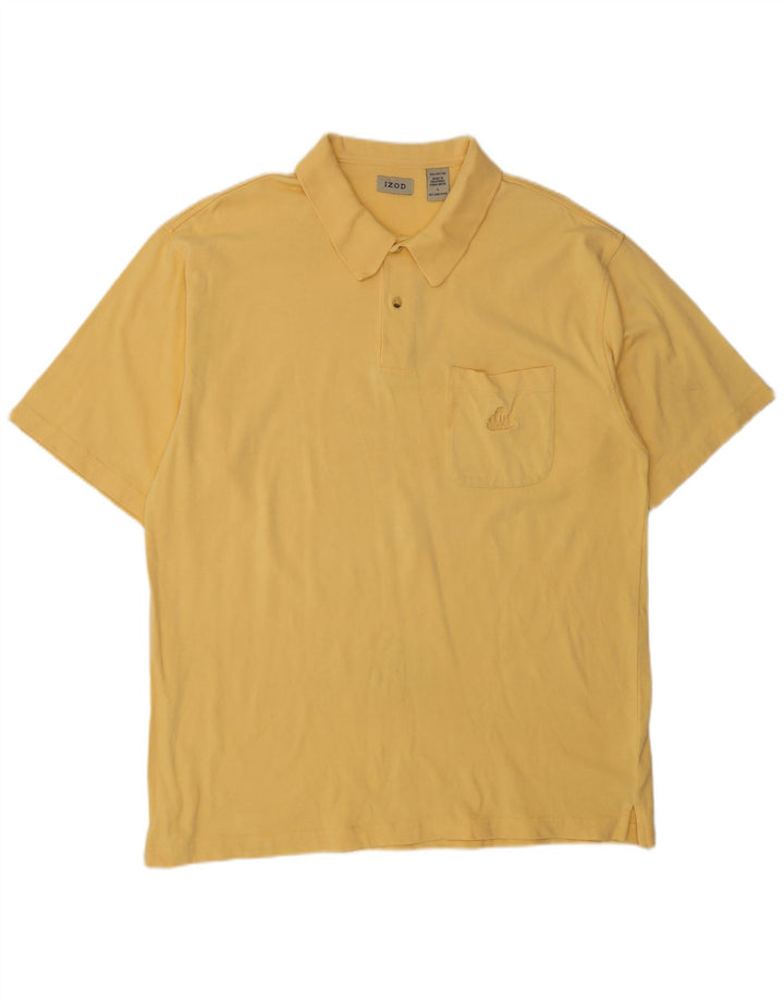 Tricou polo Izod pentru bărbați, bumbac galben mare