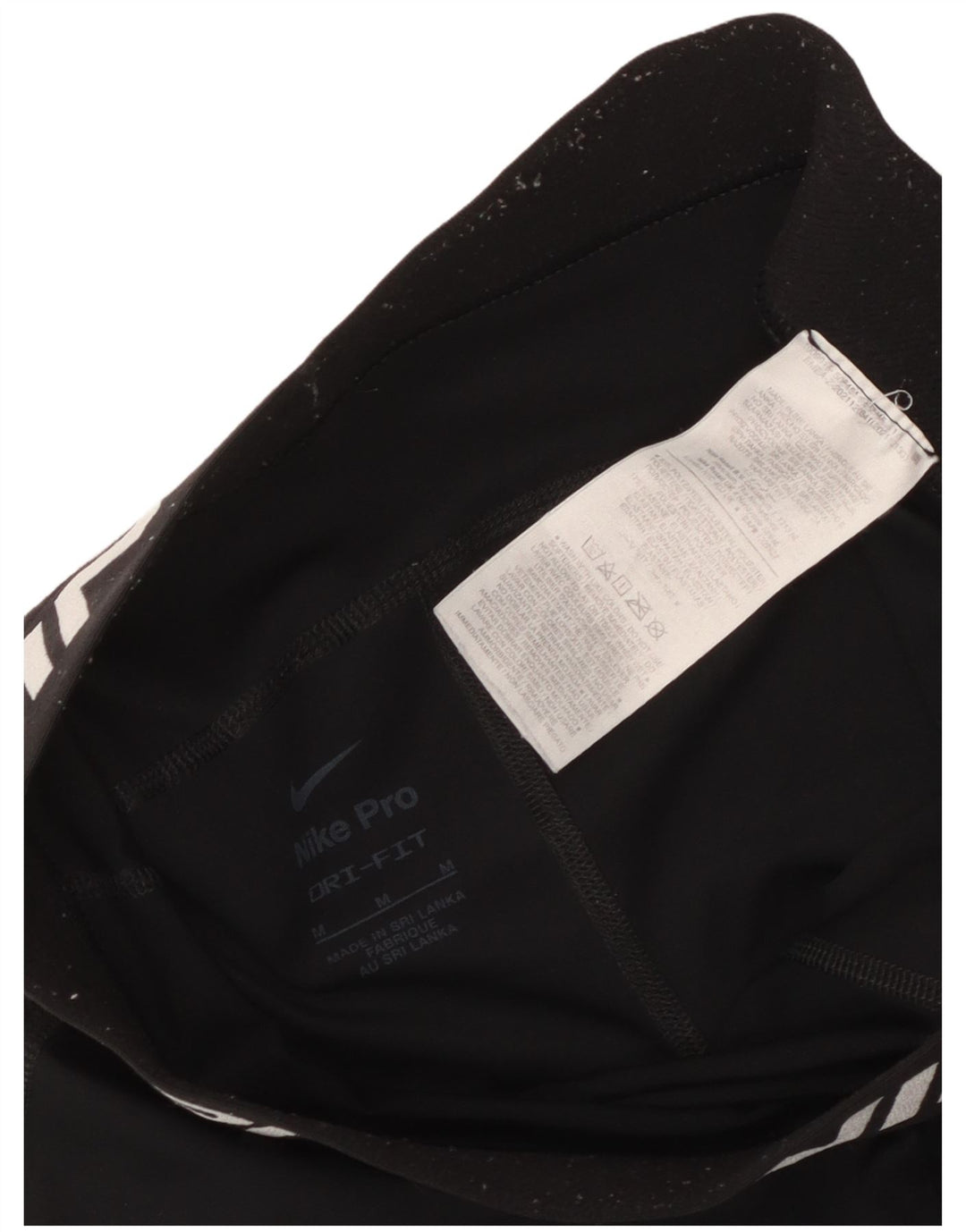 Pantaloni scurți sport Nike Dri Fit Graphic pentru femei UK 12 Poliester mediu negru