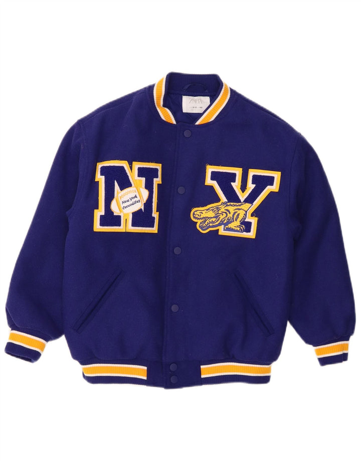 ZARA Fete New York Crocodiles Graphic Varsity Jacket 9-10 Ani Bleumarin