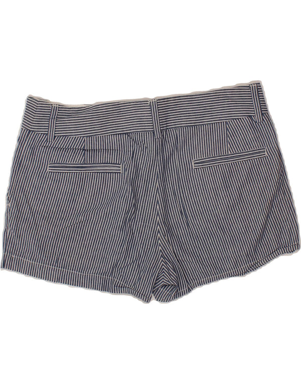 J. CREW Womens Chino Shorts US 6 Medium W30  Navy Blue Striped Cotton