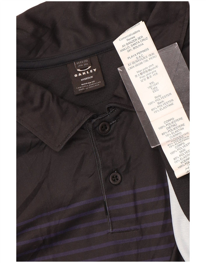 Tricou polo Oakley pentru bărbați 2XL poliester cu dungi negre