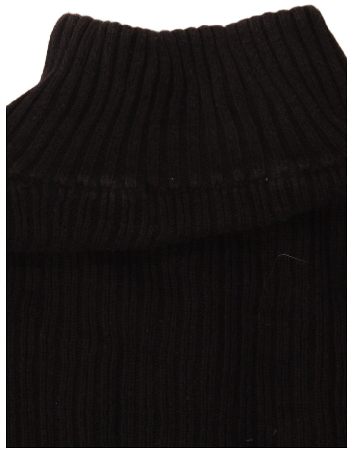 Pulover Calvin Klein pentru bărbați, cu fermoar, cu gât, bumbac mare, negru