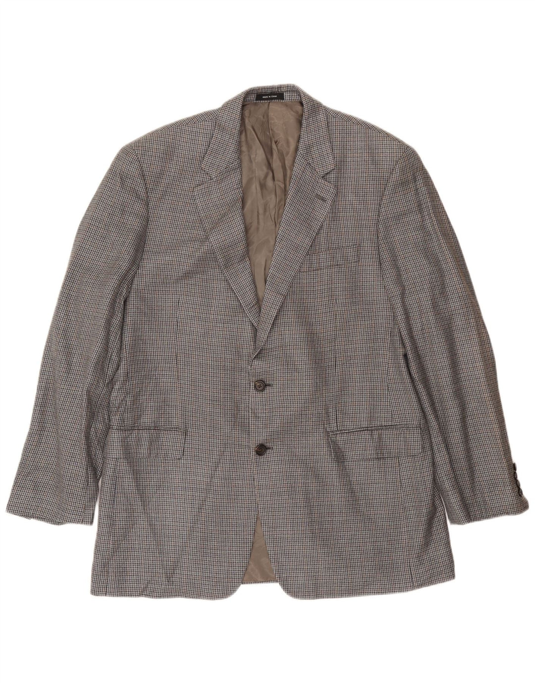 Jachetă pentru bărbați Ralph Lauren, cu 2 nasturi, UK 42, mătase mare, gri cu picioare de găină