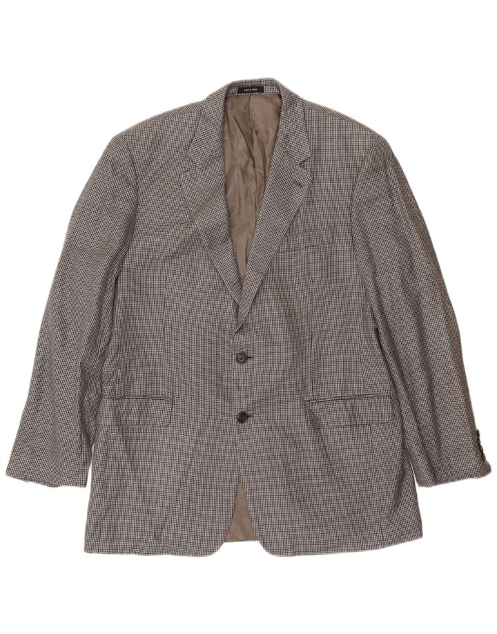 Jachetă pentru bărbați Ralph Lauren, cu 2 nasturi, UK 42, mătase mare, gri cu picioare de găină
