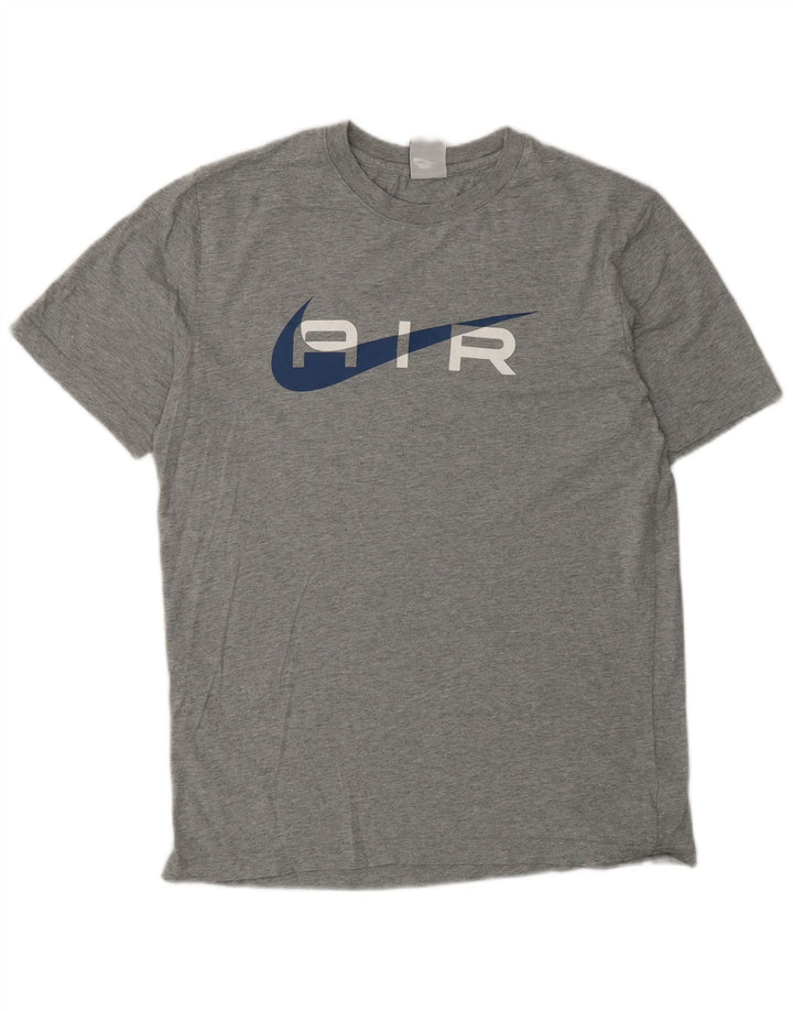 Tricou grafic Nike pentru bărbați Top din bumbac gri mediu