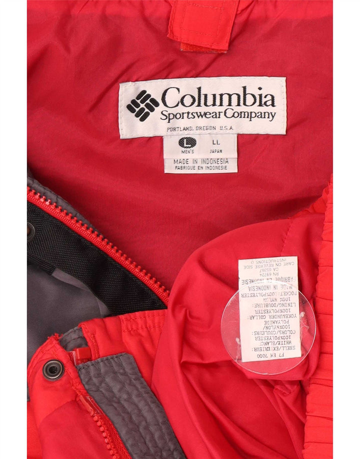 Jachetă de vânt supradimensionată Columbia pentru bărbați UK 40, mare, roșu, bloc de culoare