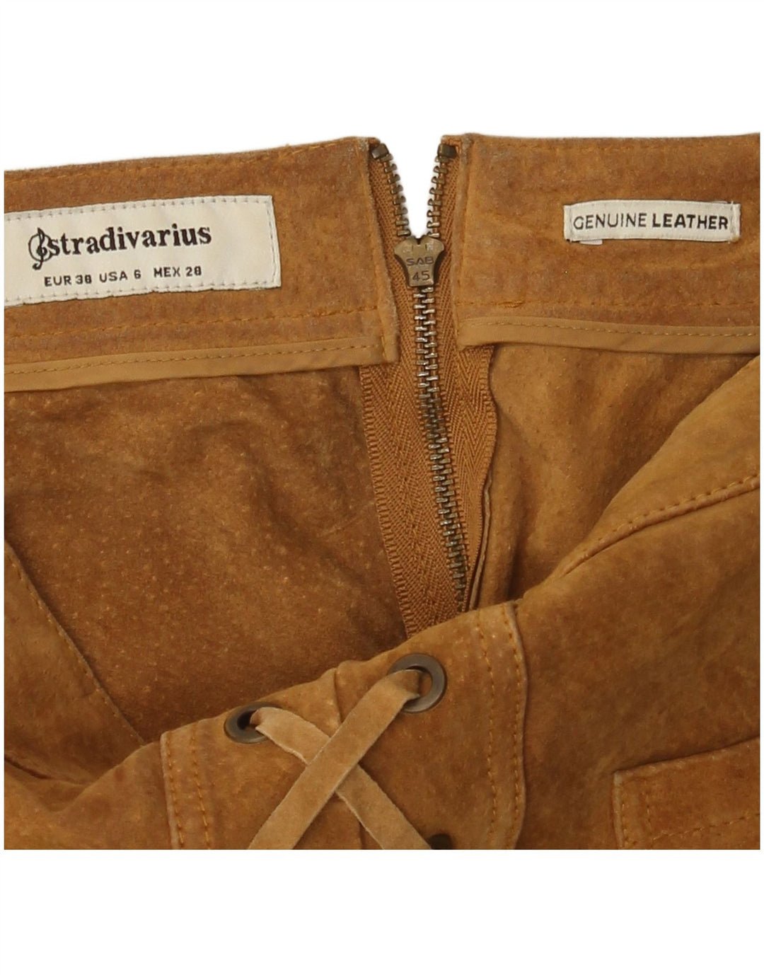 Fusta Mini de Damă Stradivarius EU 38 Mic W28 Piele Bej
