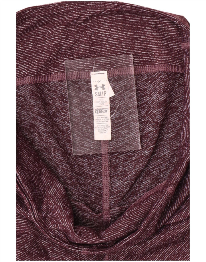 Leggings Capri pentru femei UNDER ARMOUR Marea Britanie 10, poliester cu pătat burgundy