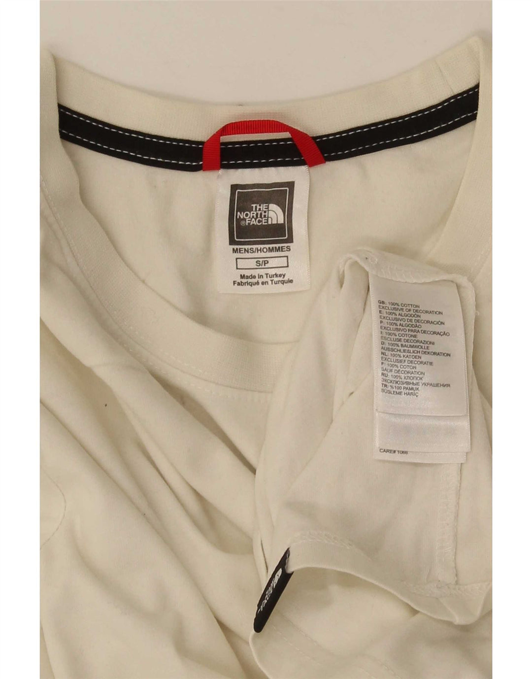 The North Face Top pentru bărbați cu mânecă lungă, mic, alb, din bumbac