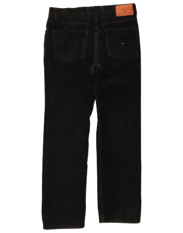 Pantaloni drepti din velur pentru bărbați Tommy Hilfiger L34 L34 bumbac negru