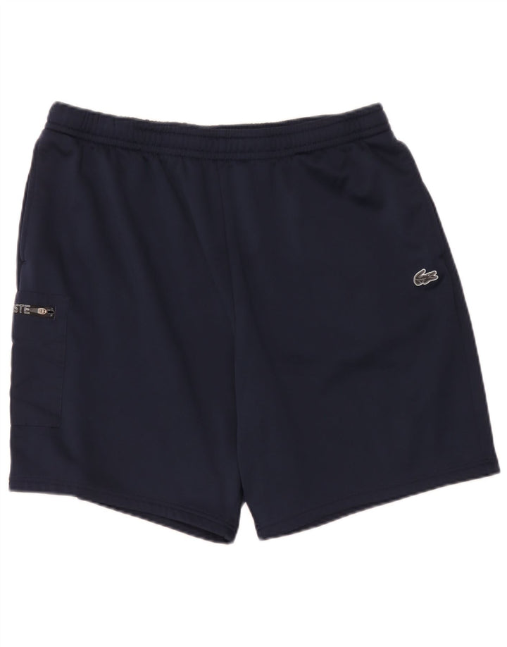 Pantaloni scurți sport cargo Lacoste pentru bărbați, cu tăiere obișnuită, mărimea 7 2XL, poliester bleumarin