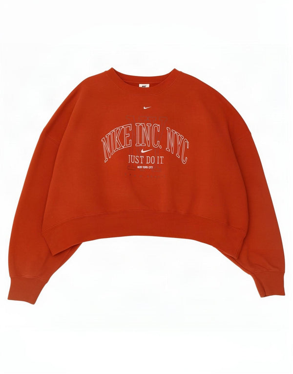 Pulover pentru femei Nike Crop Graphic Oversized Sweat UK 16 Large Red