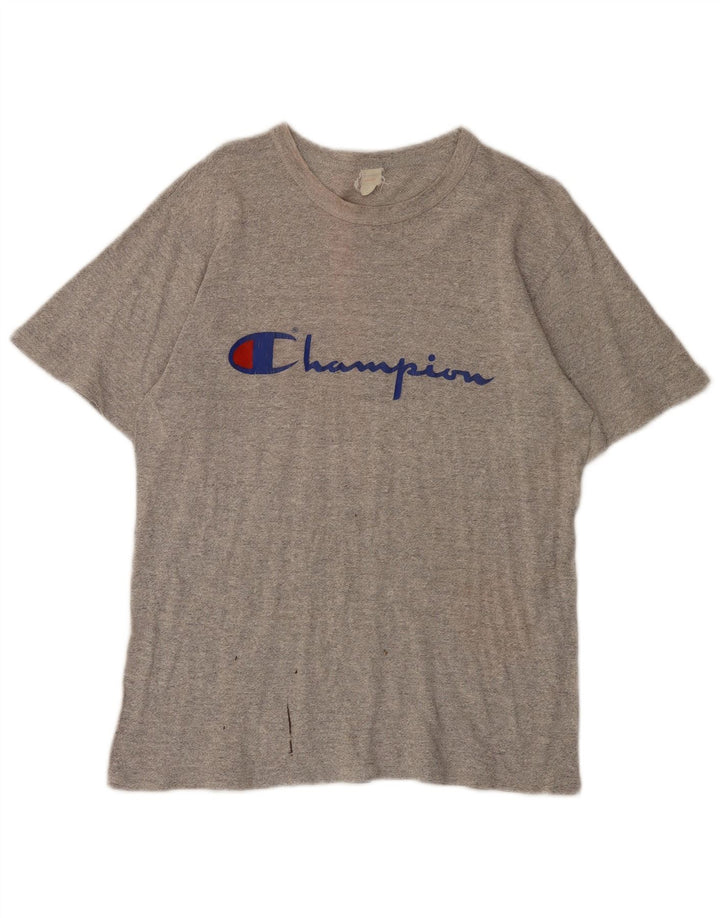 Tricou grafic pentru bărbați Champion Top din bumbac gri mediu