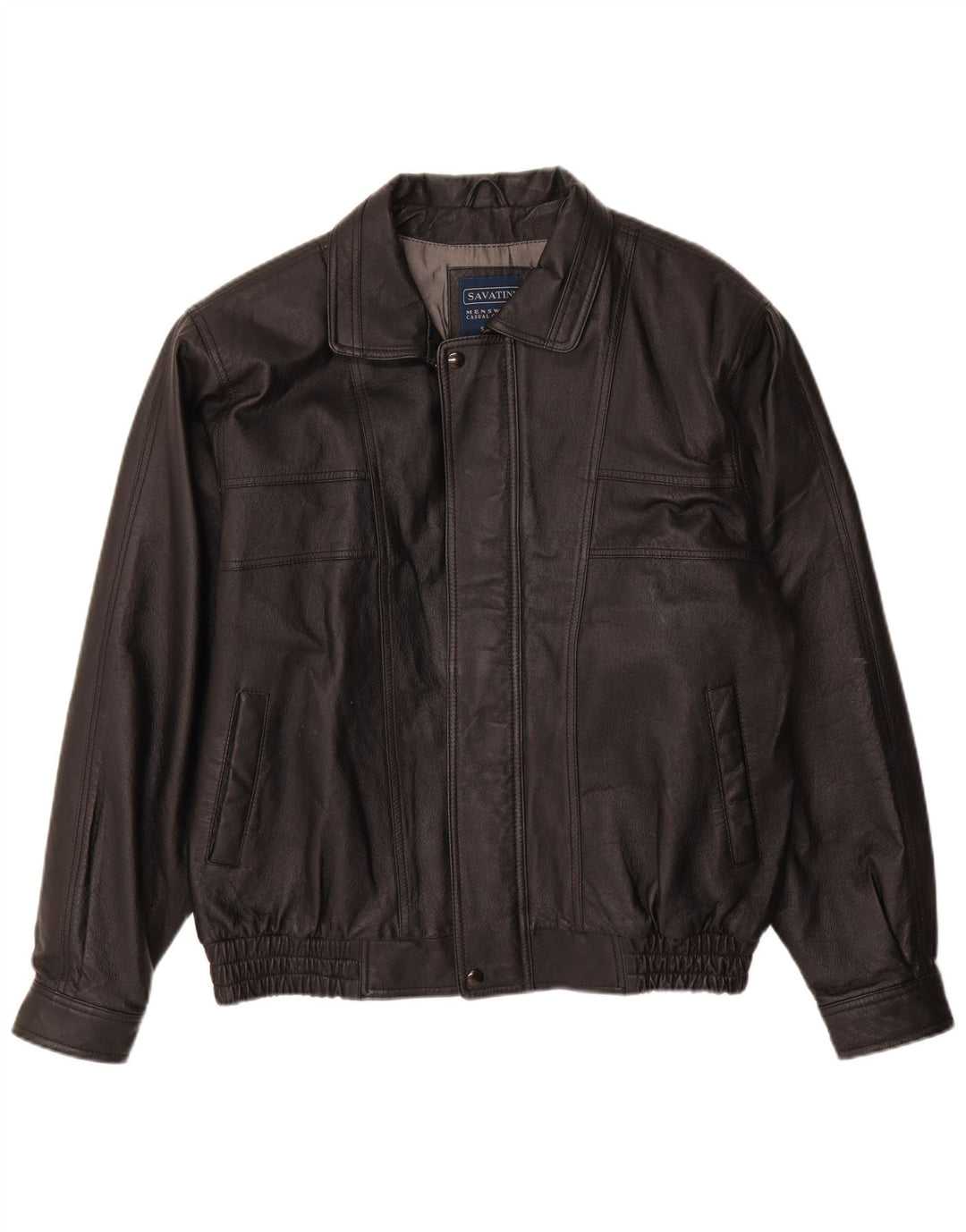 Jachetă de piele vintage pentru bărbați UK 40, mare, neagră