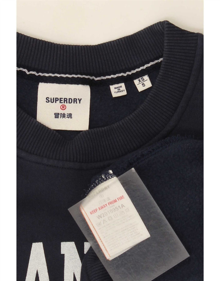 Hanorac grafic pentru bărbați Superdry Pulover mic din bumbac bleumarin