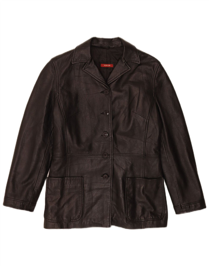 Geaca de piele vintage pentru femei IT 42 Medium Black Leather