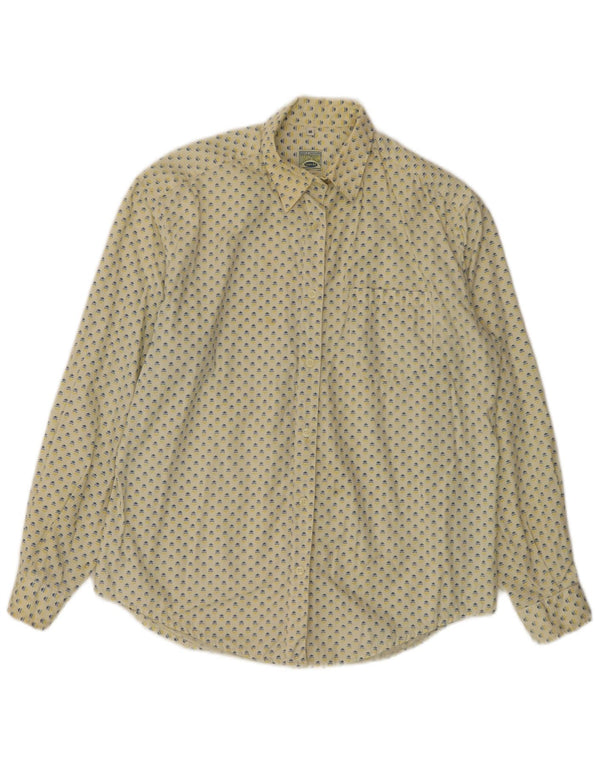 Cămașă UNIFORM pentru femei, cu model abstract, în formă largi, UK 14, bumbac galben mediu