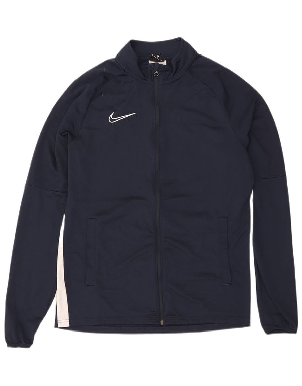 Nike Mens Dri Fit Tracksuit Top Jacket Large Navy Blue Colourblock