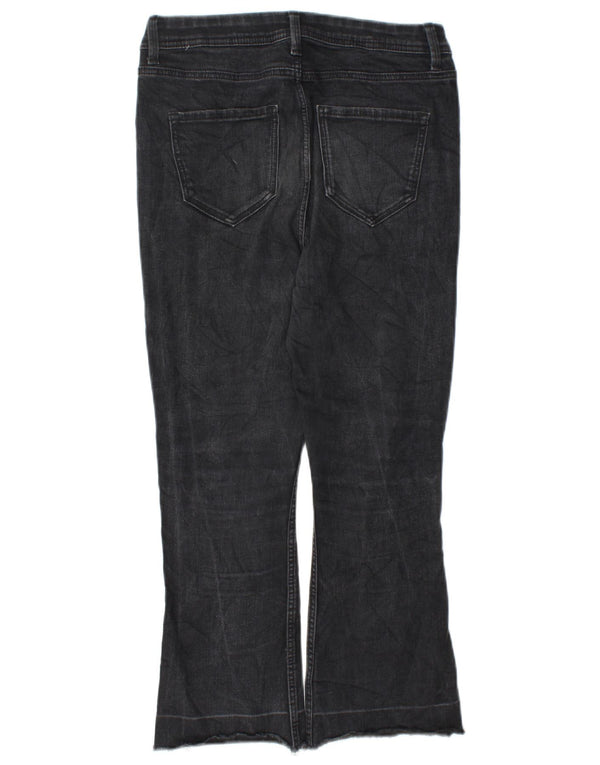 Marks & Spencer Blugi tăiați pentru femei Slim Flare UK 10 Small W27 L23 Black