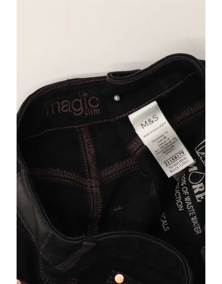 Marks & Spencer Blugi Magic Slim pentru femei UK 12 Medium W28 L28 Bumbac negru