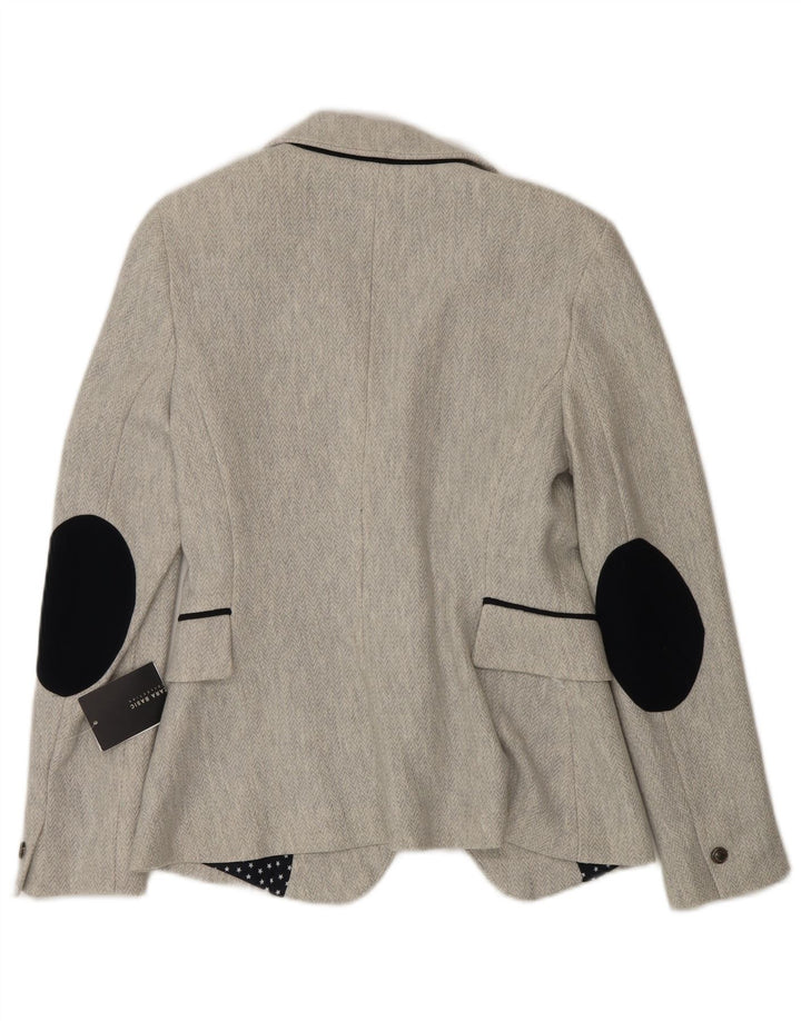 Sacou blazer pentru femei Zara, cu 1 nasture, UK 12, gri mediu, în oase
