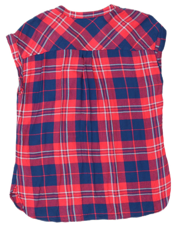 Bluză Gap Femei Top UK 14 Medium Red Check Viscose