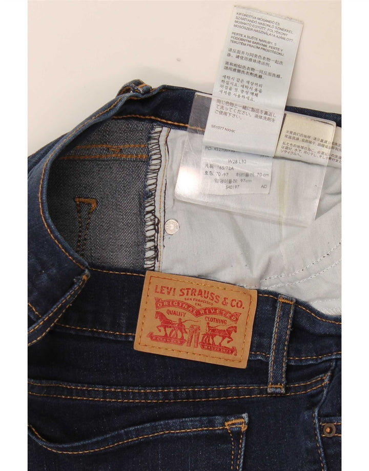 Blugi drepti pentru femei Levi's 714 W28 L27 Bumbac albastru
