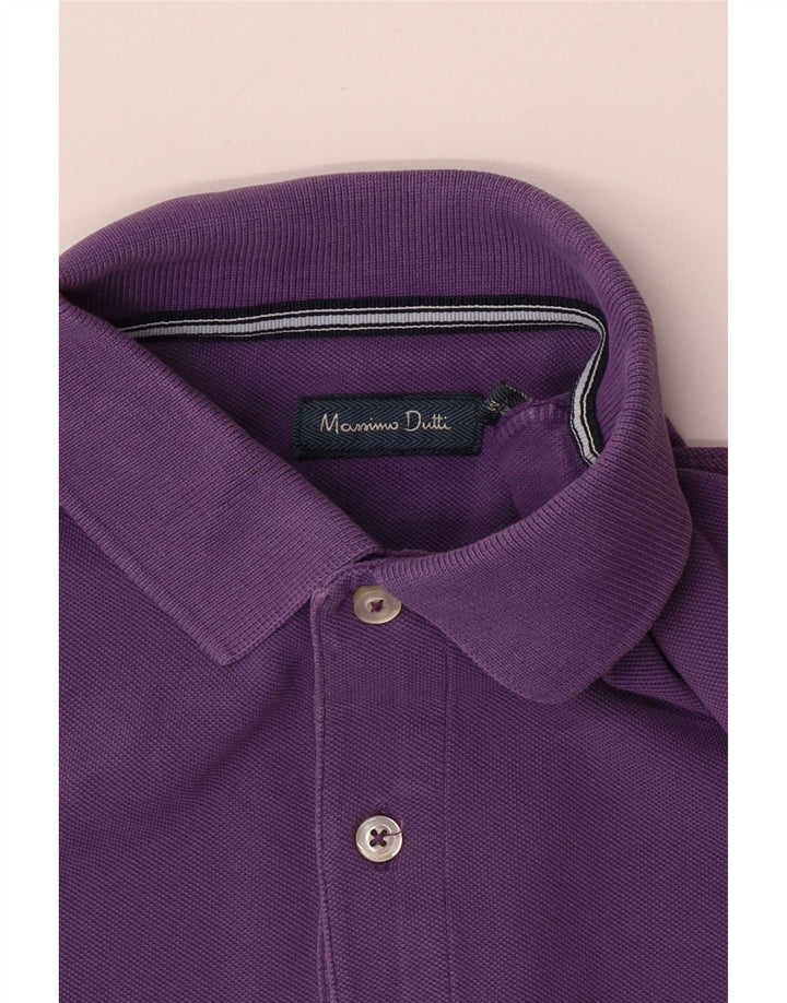 Tricou polo Massimo Dutti pentru bărbați, violet mediu