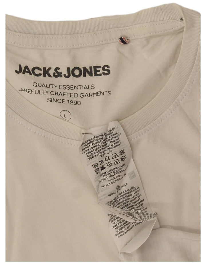 Tricou grafic Jack & Jones pentru bărbați Top mare din bumbac alb