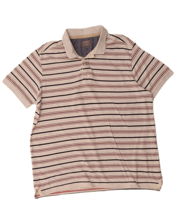 Tricou polo pentru bărbați Fat Face XL, bumbac cu dungi gri
