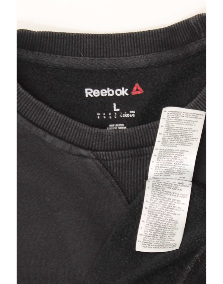 Hanorac pentru bărbați Reebok Jumper mare, negru, bumbac