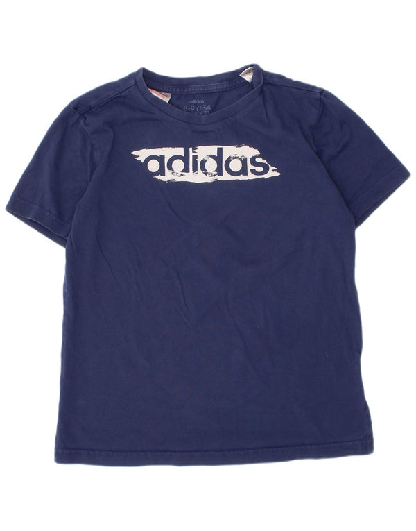 Tricou grafic Adidas pentru băieți Top 8-9 ani Bumbac bleumarin