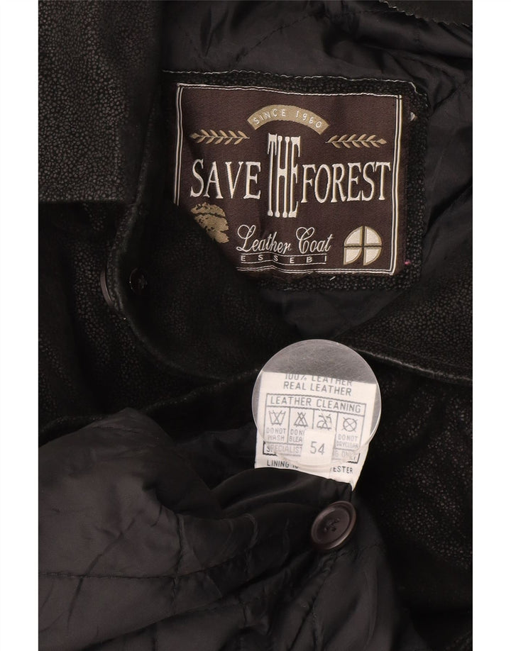SAVE THE FOREST Jachetă din piele pentru bărbați IT 54 2XL din piele neagră