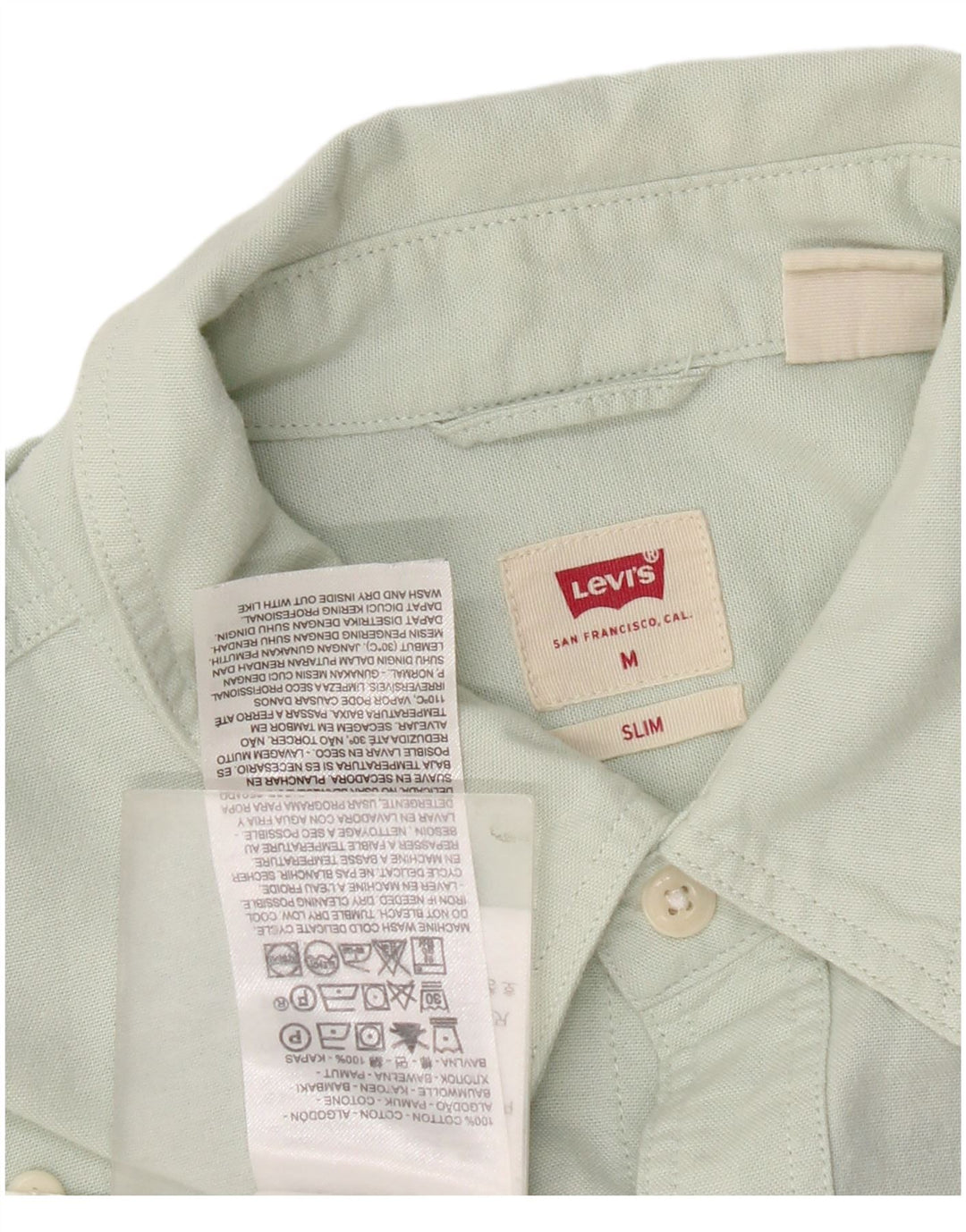 Cămașă Levi's Slim Fit pentru bărbați, bumbac verde mediu