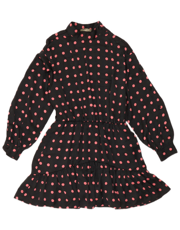 Rochie A-Line pentru femei Zara cu mâneci lungi UK 14 Medium Black Polka Dot