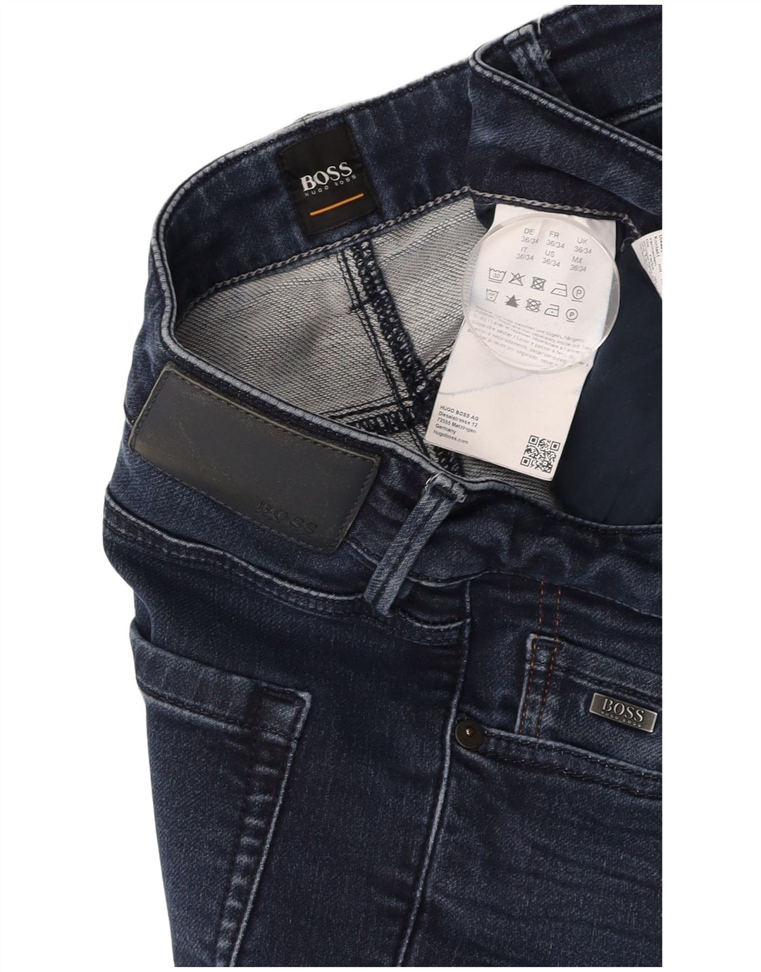 Blugi skinny pentru bărbați HUGO BOSS Charleston W36 L34 bumbac bleumarin