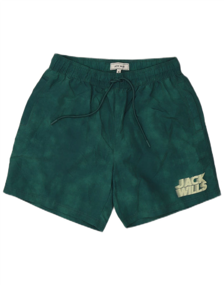 Pantaloni scurți de înot Jack Wills pentru bărbați, verde mediu, poliester Tie Dye