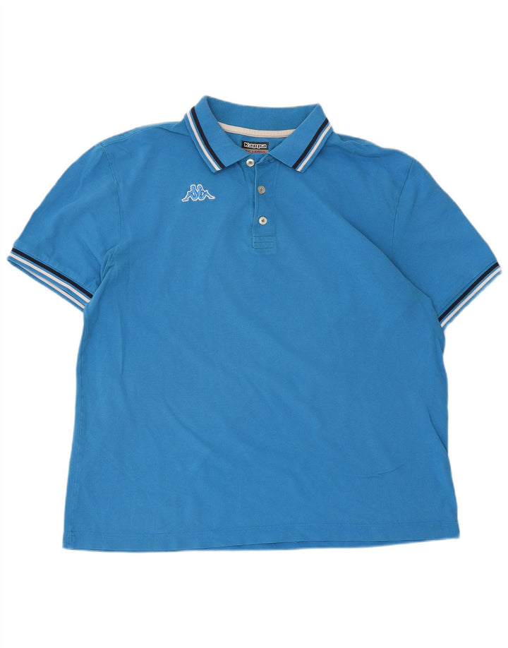 Cămașă polo pentru bărbați Kappa 2XL, bumbac albastru