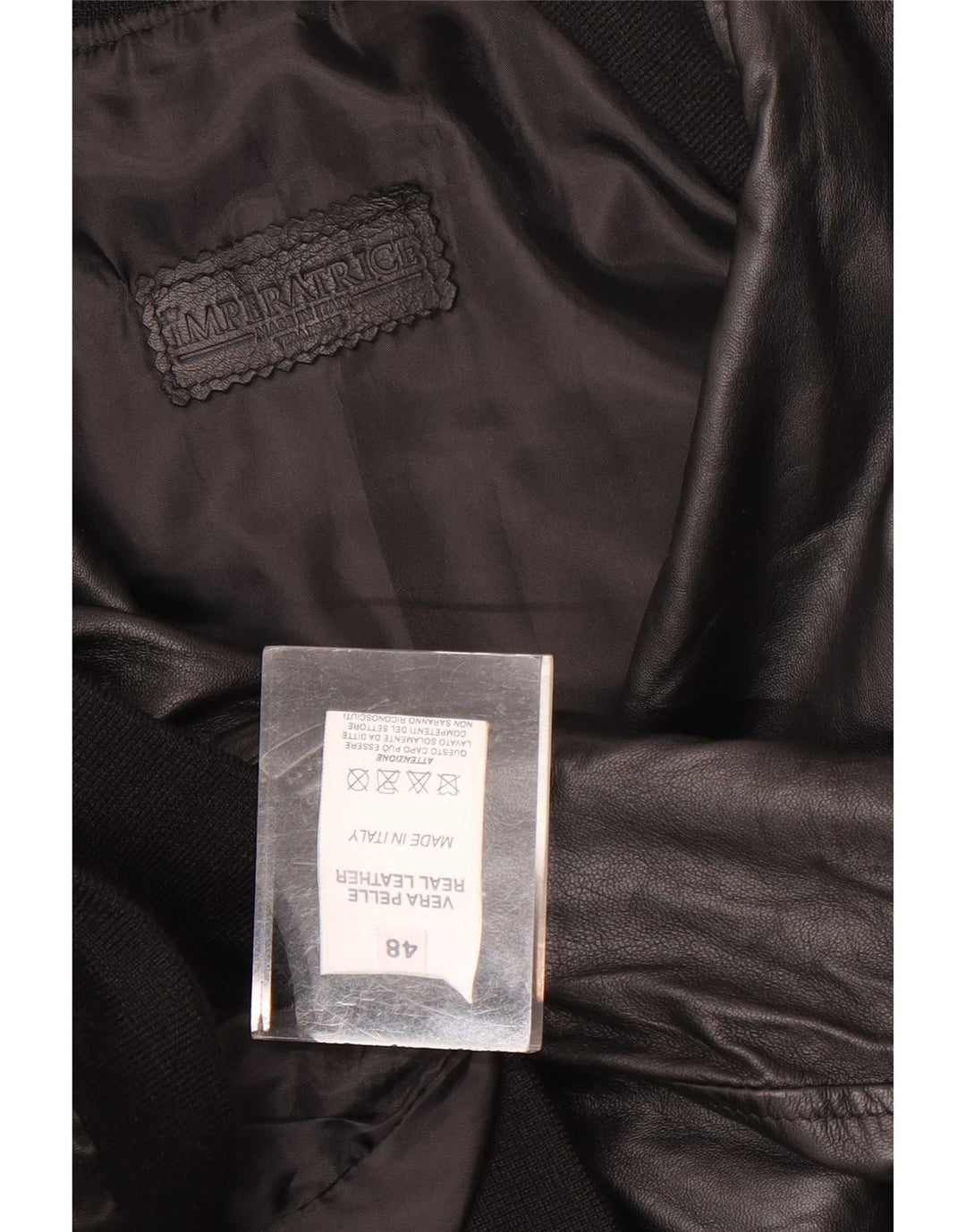 Jachetă din piele vintage pentru bărbați IT 48 Medium Negru