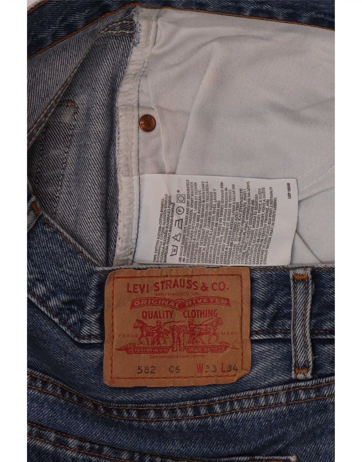 Blugi drepti pentru bărbați Levi's 582 W33 L28 Bumbac albastru