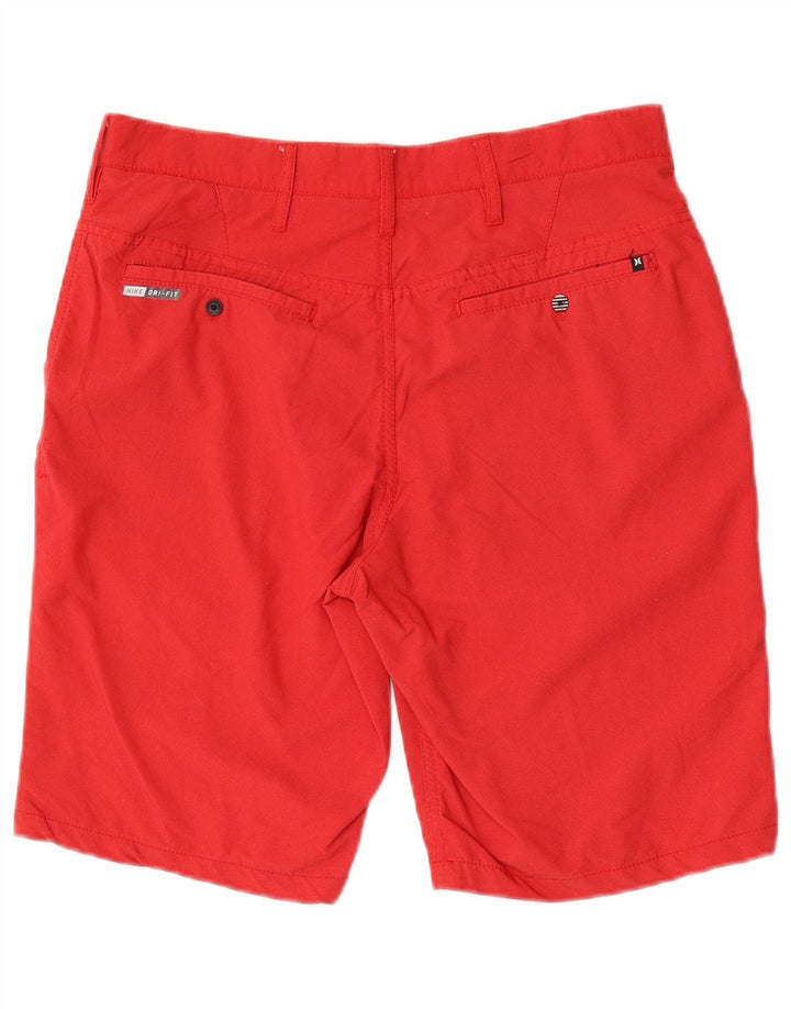 Pantaloni scurți chino Hurley Dri Fit pentru bărbați W30, nailon roșu mediu