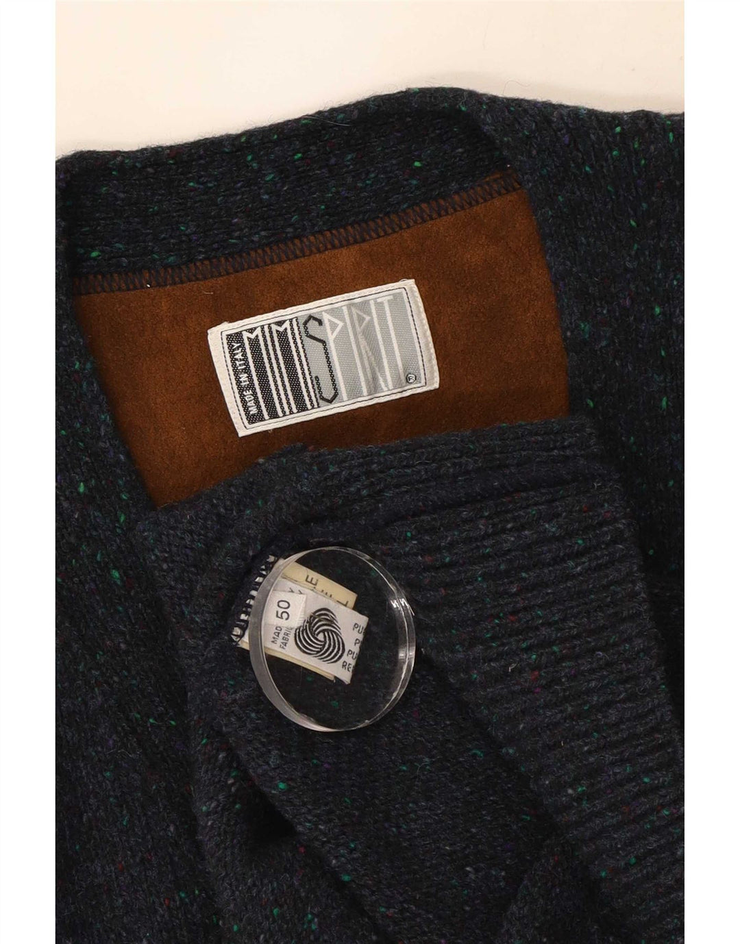 Pulover Cardigan Vintage pentru Barbati IT 50 Mediu Lână Bleumarin