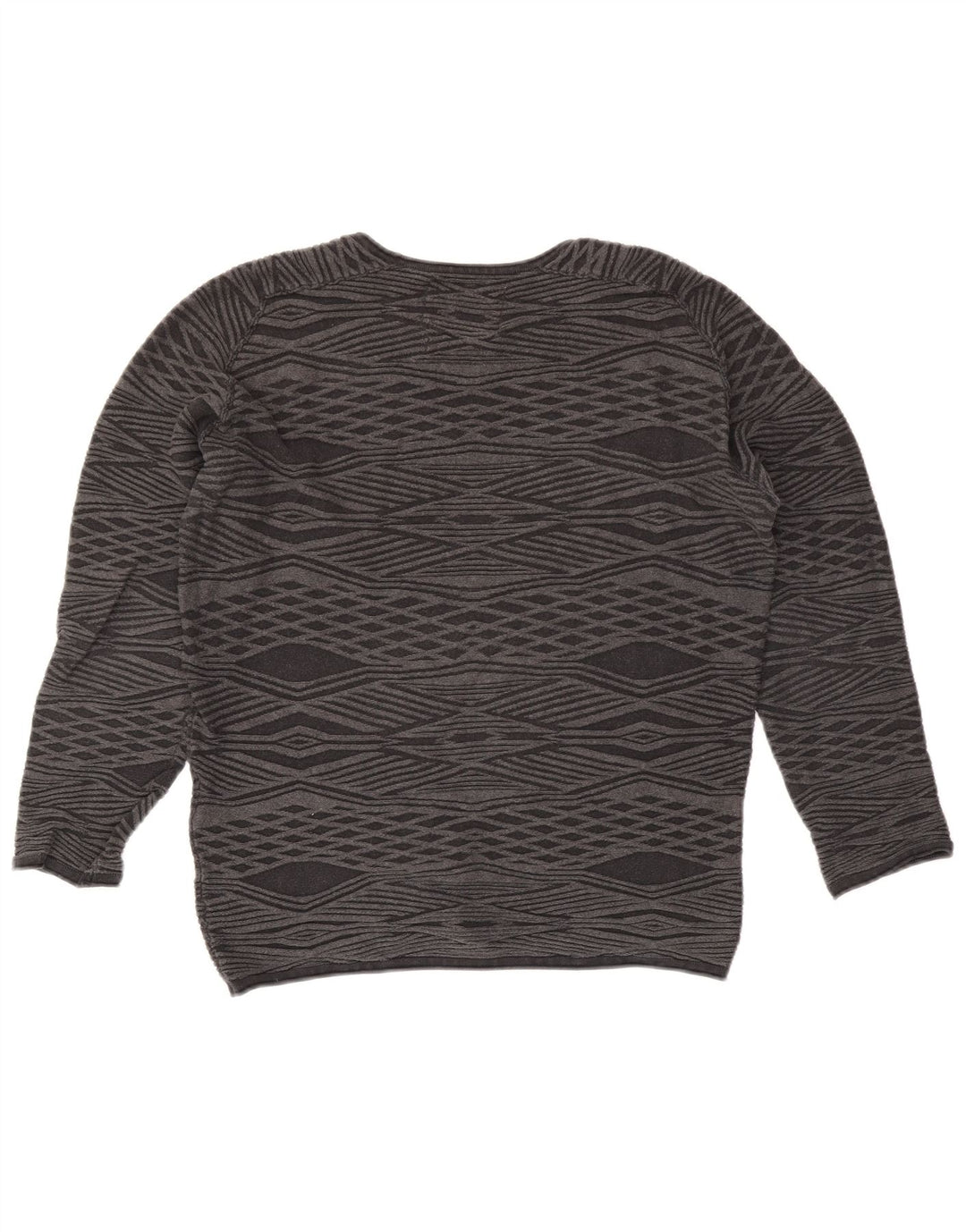 Pulover Jack & Jones pentru bărbați, cu gât roșu, mic, gri Argyle/Diamond Bumbac