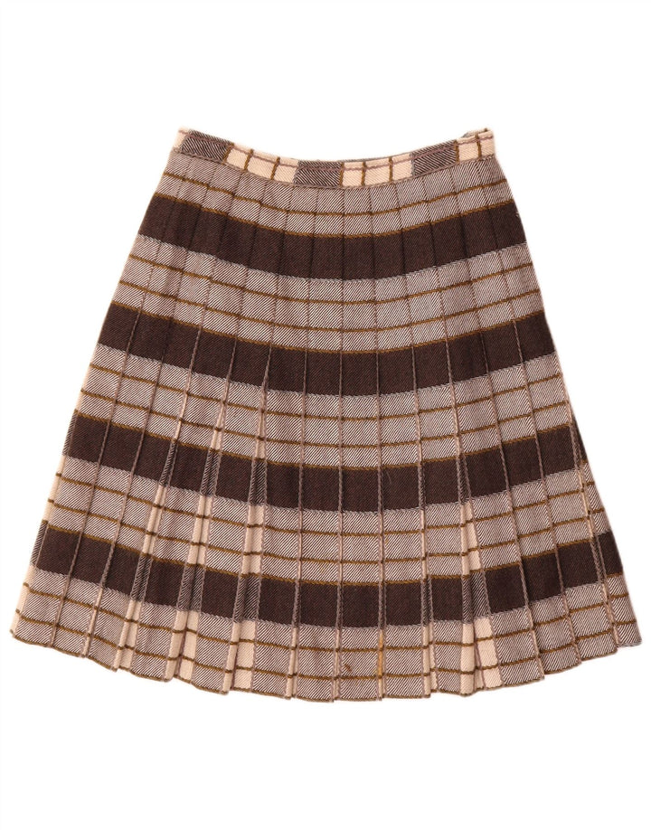 Fustă A-Line plisată Vintage pentru femei W26, carouri gri mici