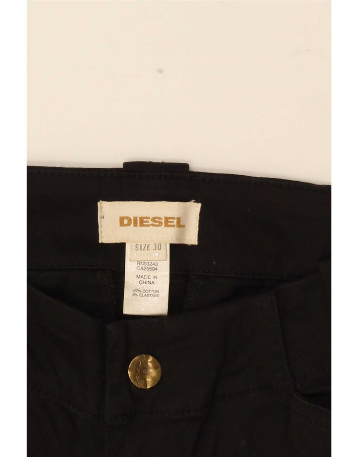 Pantaloni cargo slim pentru femei Diesel L30 L35 bumbac negru