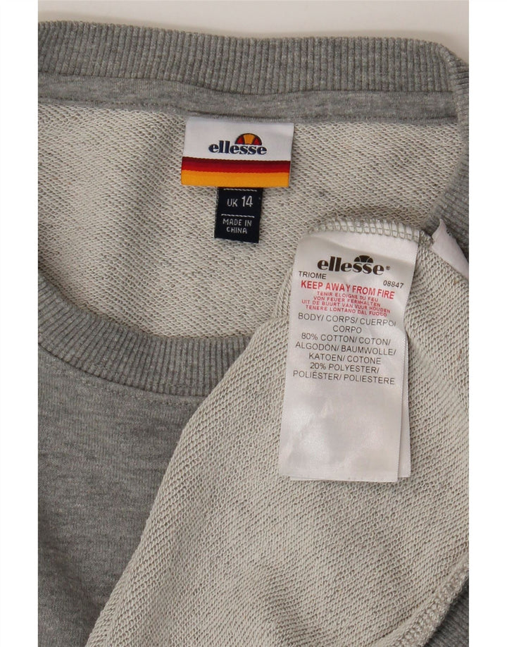 Hanorac cu grafic pentru femei Ellesse Pulover UK 14, mare, gri bumbac
