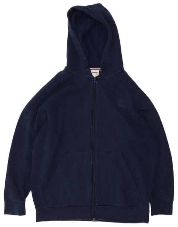 Pulover Reebok pentru bărbați, cu fermoar, bumbac, albastru, mare