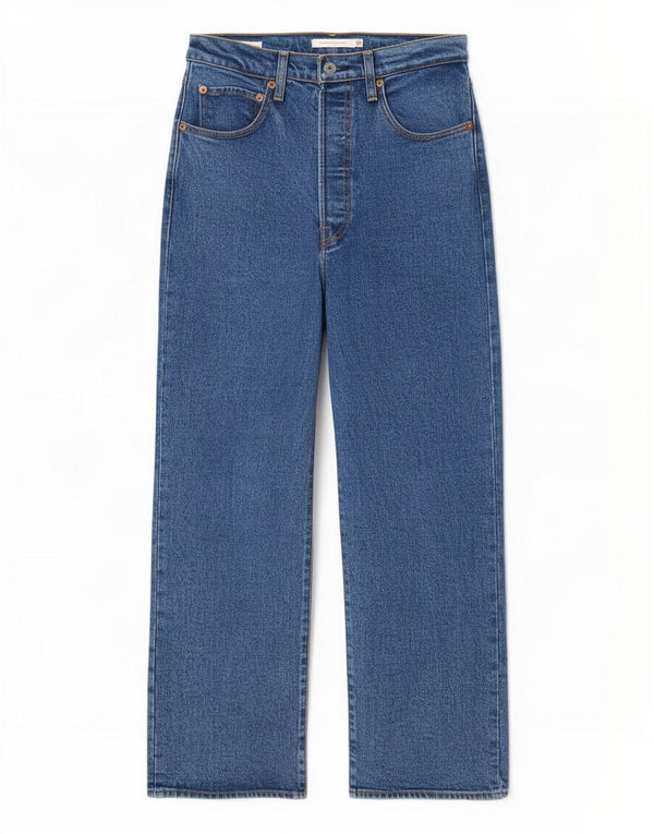 Blugi drepti pentru femei Levi's Ribcage W30 L27 Bumbac albastru